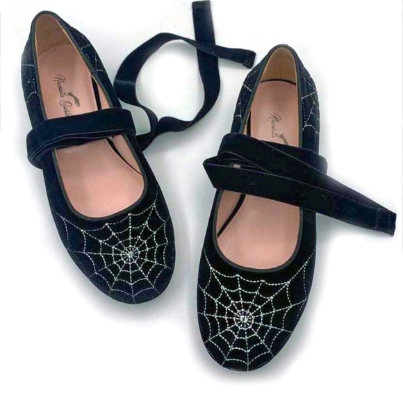 NICOLETTA CARLONE SPIDER BALLET FLATS VELVET NWB - Picture 2 of 9